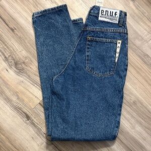RARE NWT-Vintage 90’s High Waist Straight Leg Jeans in Dark Blue Denim